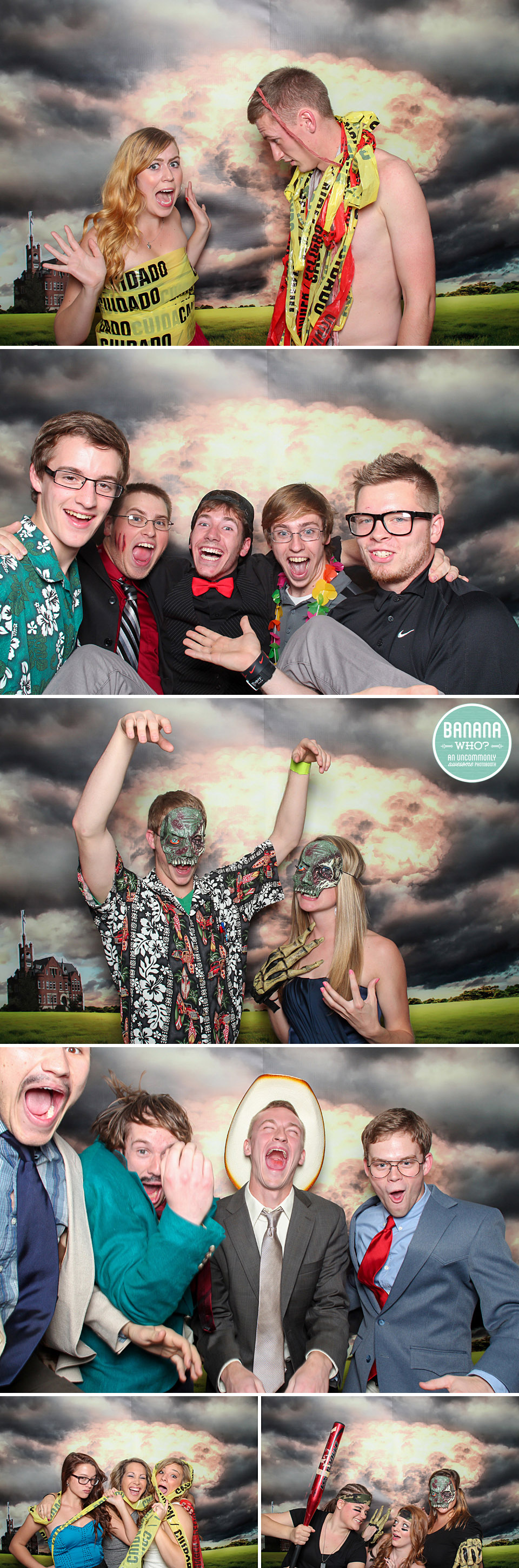 KC weddings, Midwest photobooths, bombs, end of the world, masks, props
