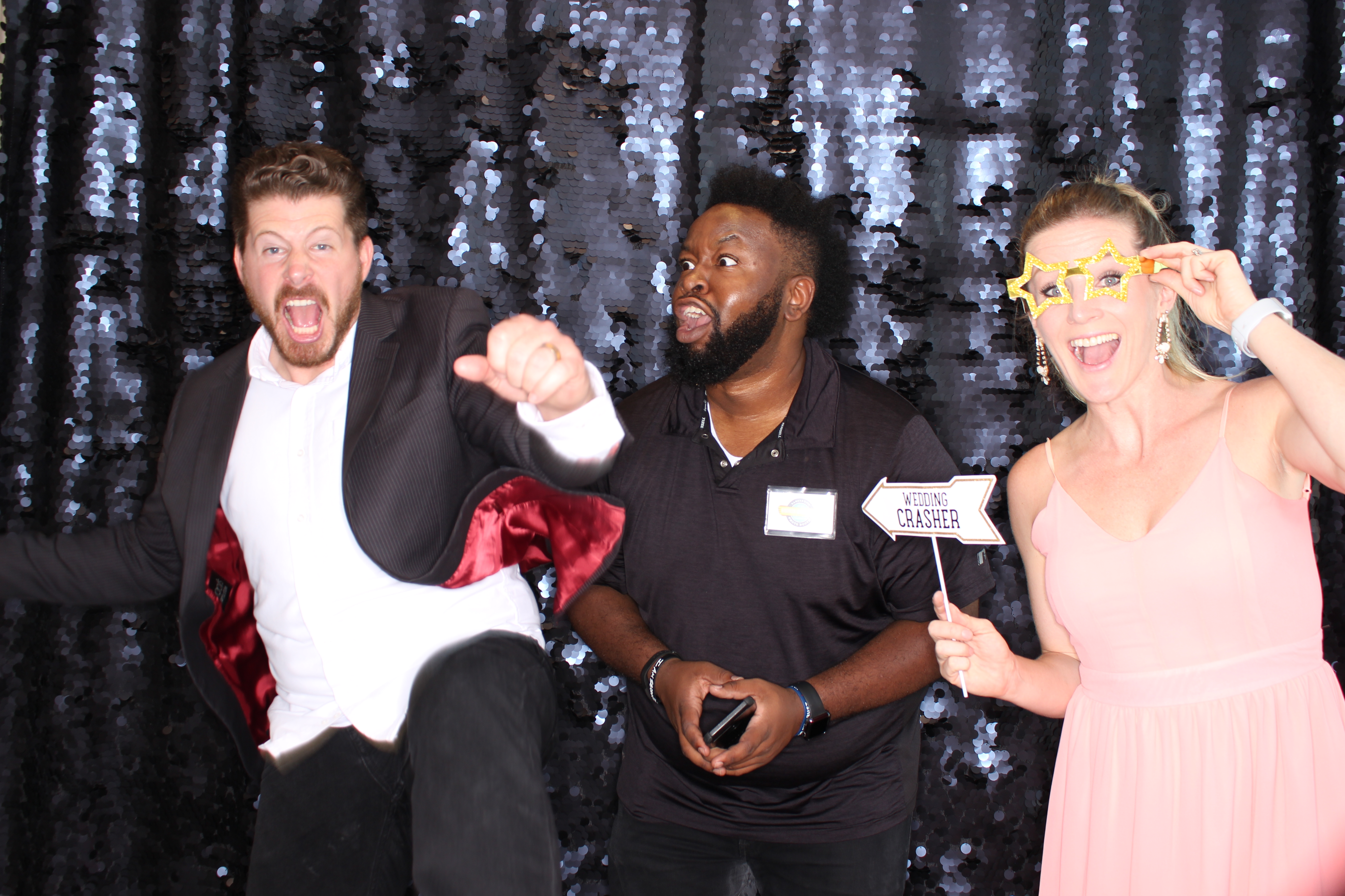 Three Points Event Space, Banana Who Booth, Kansas City Photo booth, KC photo booth, Kansas City, Skyline, Best photo booth, Black Sequin backdrops, Backdrops for sale, KC weddings, Animated GIFS